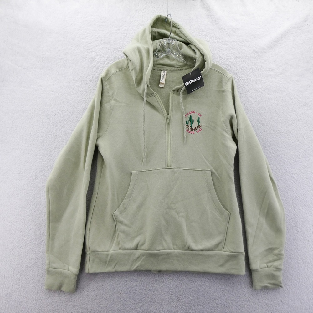 Ouray Hoodie Womens Medium Tucson AZ Cactus Sage Green Quarter Zip Sweatshirt